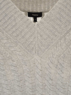 Theory V-neck Cable Knit Jumper