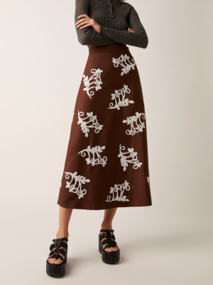 Embellished Mohair-blend Midi Skirt