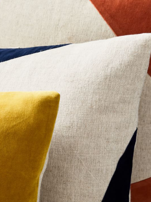 Cotton Linen & Velvet Corners Pillow Cover