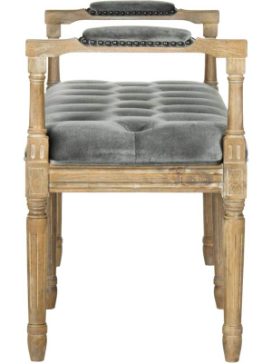 Raja Velvet Rustic Oak Bench Gray/rustic Oak