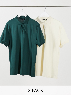 Asos Design 2 Pack Organic Polo