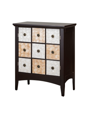 32" Durdle High 3 Drawers 2 Doors Accent Cabinet - Elegant Home Fashions