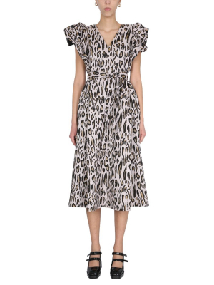 Baum Und Pferdgarten Animal Print Midi Dress