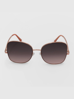 Women's Square Metal Silhouette Sunglasses - Wild Fable™ Gold