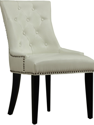 Chic Cream Leather Dining Chair