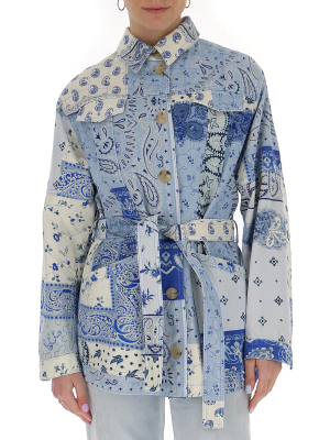 Etro Patchwork Paisley Print Belted Jacket