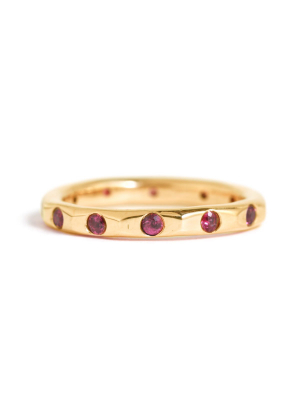 2mm Ruby Band - 14 Karat Yellow Gold