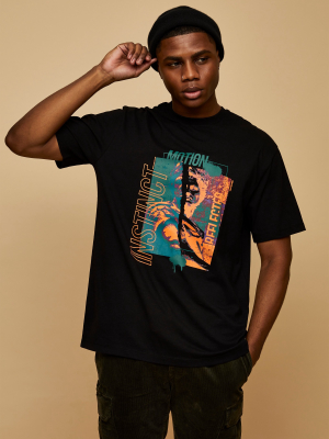 Instinct Print T-shirt In Black