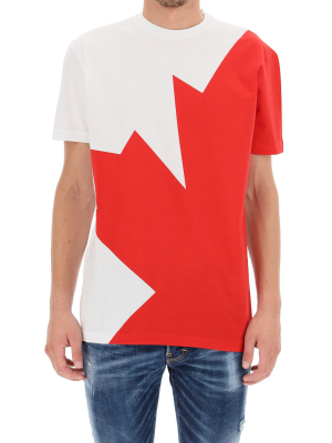 Dsquared2 Leaf Printed Crewneck T-shirt