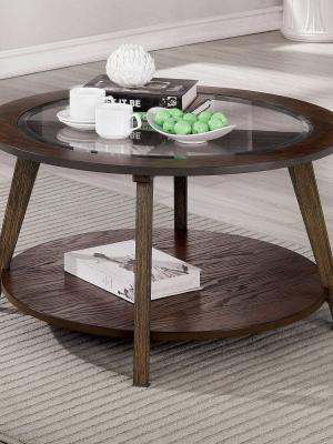 Nicolina Open Shelf Coffee Table Dark Oak - Mibasics