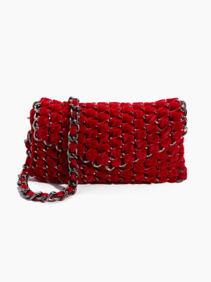 Velvet Eve Crossbody Clutch  - Cherry Red