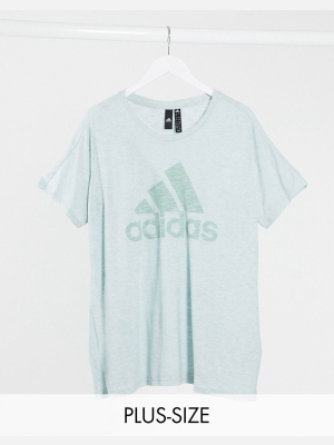 Adidas Training Curve Logo T-shirt In Green