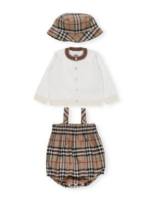 Burberry Kids Vintage Check Three-piece Babygrow Set