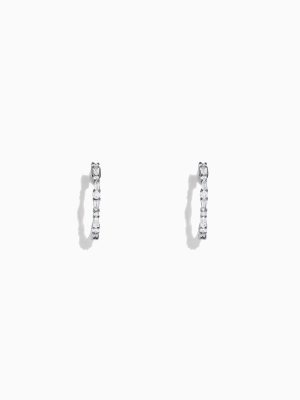 Effy Classique 14k White Gold Diamond Hoop Earrings, 0.37 Tcw