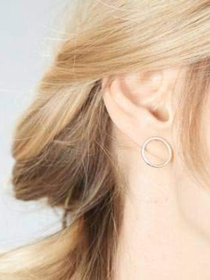 Silver & Gold Circle Post Earrings