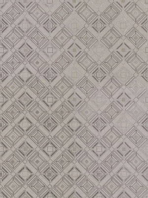 Sonic Geometric Wallpaper In Light Grey From The Polished Collection By Brewster Home Fashions