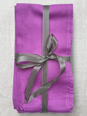 Set Of 6 Organza Napkins In Lilac