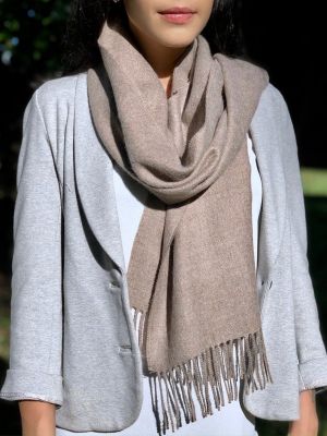 Taupe Baby Alpaca Scarf