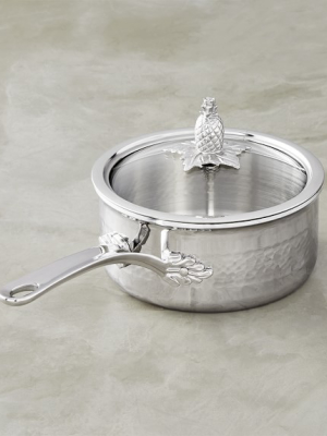 Ruffoni Omegna Hammered Stainless-steel Saucepan, 3-qt.