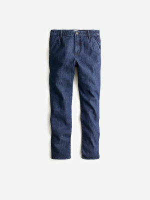 Full-length Pleated Denim Trouser