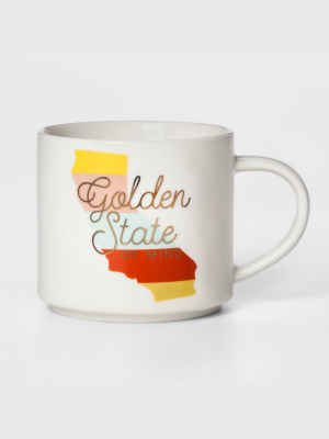 16oz Stoneware Golden State Of Mind Mug White - Threshold™