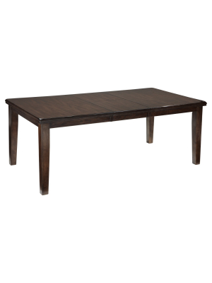 Haddigan Dark Brown - Rectangular Dining Room Extendable Table - Signature Design By Ashley