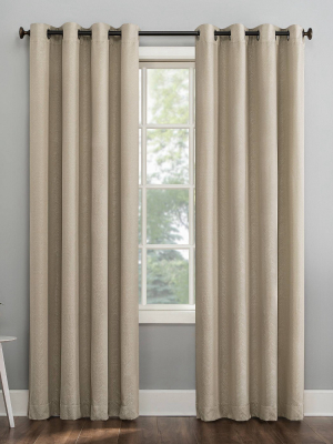 Peyton Distressed Chevron Thermal Extreme 100% Blackout Grommet Curtain Panel - Sun Zero