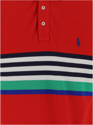 Polo Ralph Lauren Striped Logo Embroidered Polo Shirt