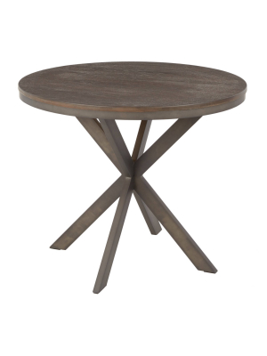 X Pedestal Industrial Dinette Table - Lumisource