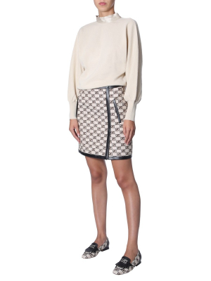 Alberta Ferretti A-line Logo Skirt