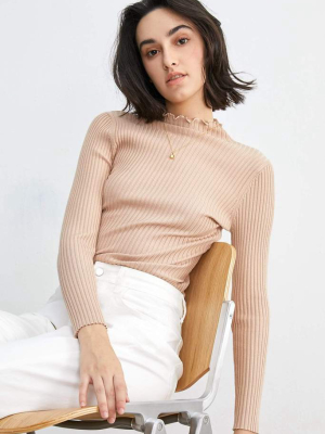 Valentina Wheat High Neck Sweater