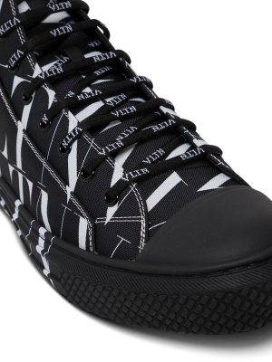 Valentino Vltn Printed High-top Sneakers