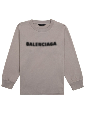 Balenciaga Kids Blurry Logo Printed Sweatshirt