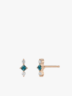 Juno Studs In Teal Sapphire