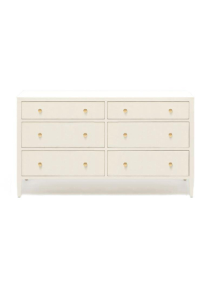 Jarin 60" Dresser White Faux Belgian Linen