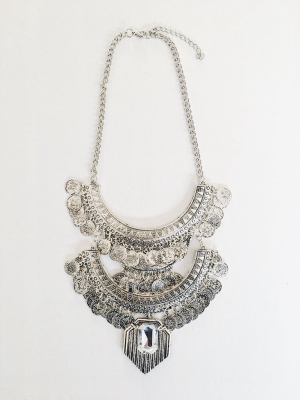 Erzin Ethnic Necklace - Silver