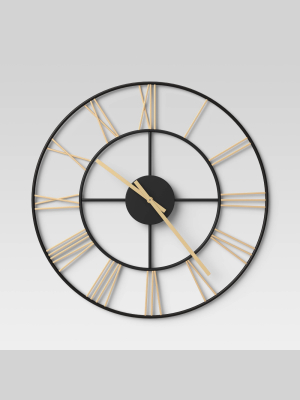 Decorative Wall Clock - Gold/black - Threshold™