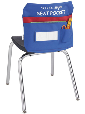 School Smart Seat Pocket, 17 L X 14-1/2 W In, Blue