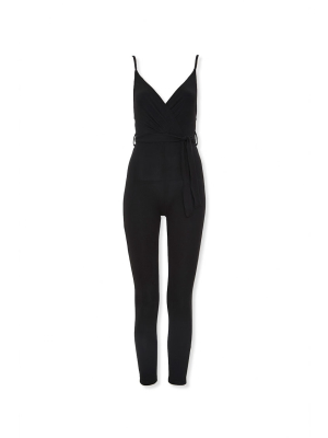 Surplice Tie-waist Jumpsuit