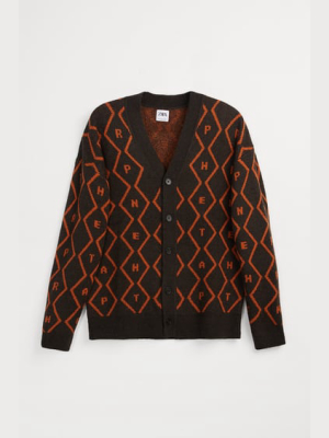 Jacquard Letters Cardigan