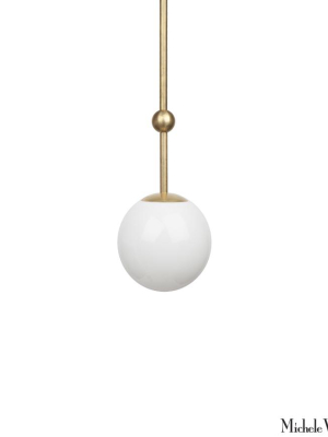 Brass Ball And Glass Globe Pendant Light 6 Inch