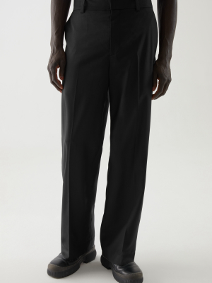 Long Wide-leg Wool Pants