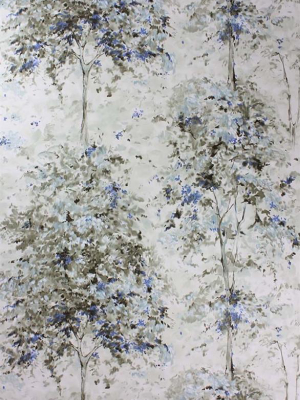 Lochwood Wallpaper In Indigo And Charcoal By Nina Campbell For Osborne & Little