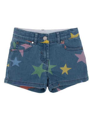 Stella Mccartney Kids Star Printed Denim Shorts