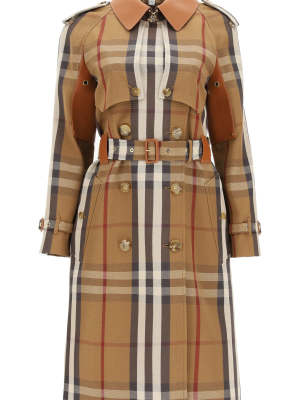 Burberry Checked Belted Trench Coat