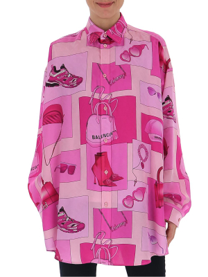 Balenciaga Oversized Printed Shirt