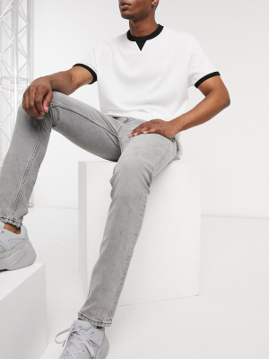 Topman Organic Skinny Jeans In Gray