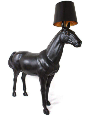 Life Size Black Horse Floor Lamp