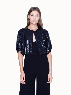 Short Sequin Jacket With Silk Lining