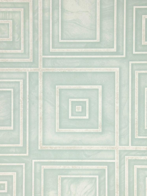 Dimensional Geometric Wallpaper In Duck Egg From The Precious Elements Collection By Burke Decor